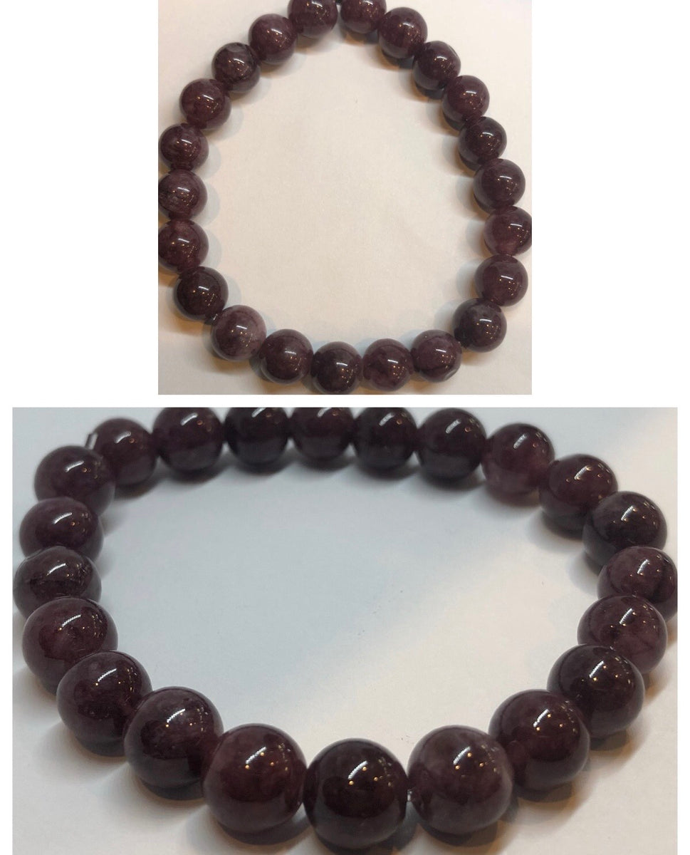 Dark Lepidolite Crystal Beaded Bracelet Crystal Box Brisbane