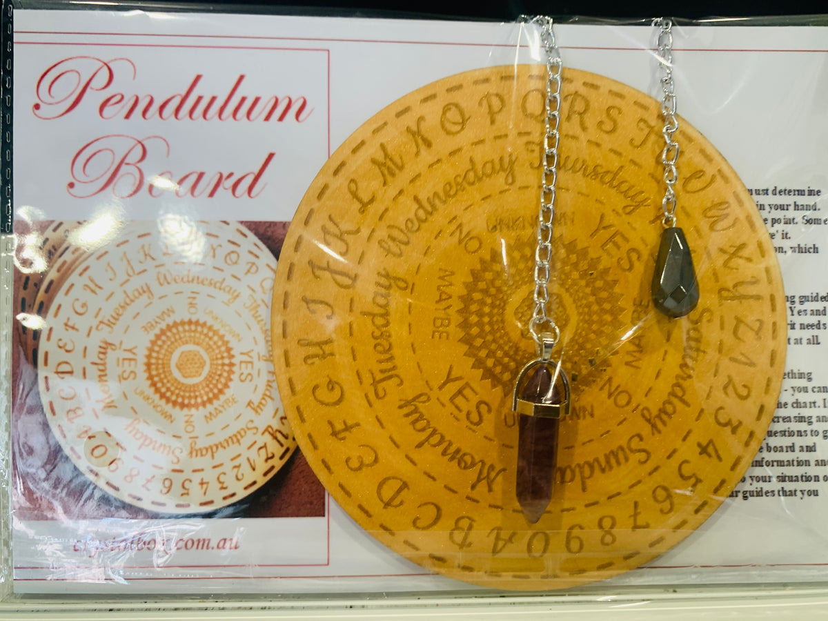 Pendulum kit with wooden boards Crystal Box Brisbane