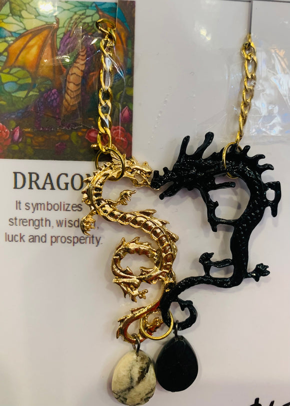 Black & Gold Obsidian Necklace