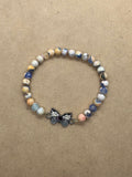 Blue Fire Agate with Butterfly Centrepiece Bracelet