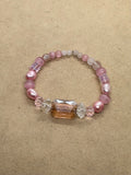 Pink Pearl, Clear Quartz and Cat’s Eye Bracelet