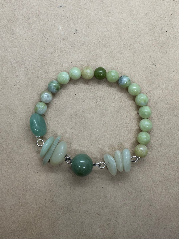 Green Jade and Green Aventurine Bracelet