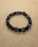 Green Jade and Pink Tiger’s Eye Bracelet