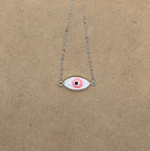 Mother of Pearl Evil Eye Necklace