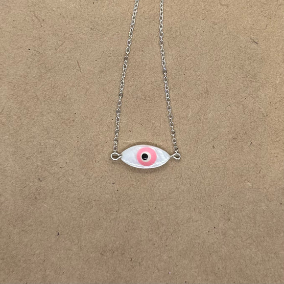 Mother of Pearl Evil Eye Necklace