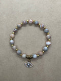 Pink Zebra Jasper Crystal Bracelet