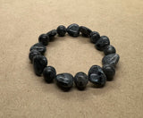 Black Moonstone Crystal Hearts Beaded Bracelet