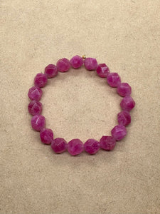 Pink Tourmaline Faceted Crystal Bracelet