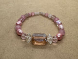 Pink Pearl, Clear Quartz and Cat’s Eye Bracelet