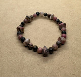 Rhodonite Crystal Beaded Bracelet