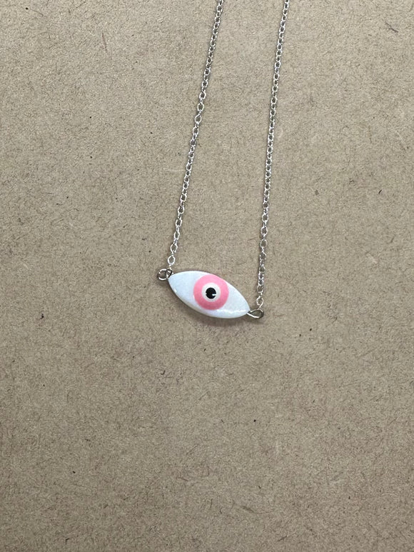 Mother of Pearl Evil Eye Necklace