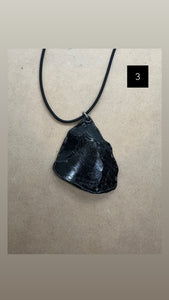 One Off Handmade Black Obsidian Pendant