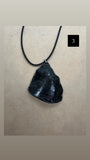 One Off Handmade Black Obsidian Pendant