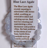 Blue Lace Agate Crystal Beaded Bracelet
