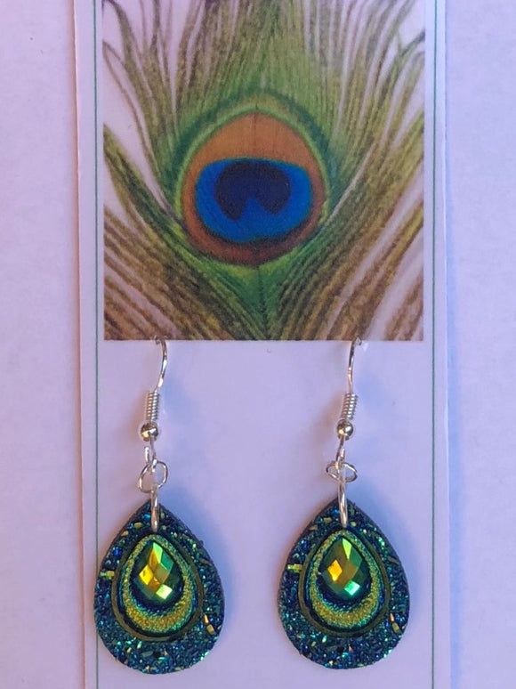 Peacock Pendant Earrings