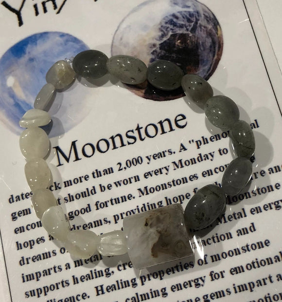 Black & White Moonstone Bracelet