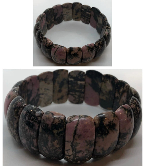 Rhodonite Crystal Cuff Bracelet