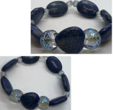 Lapis Lazuli Crystal Beaded Bracelet with Heart