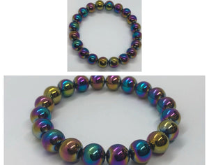 Rainbow Hematite Crystal Beaded Bracelet
