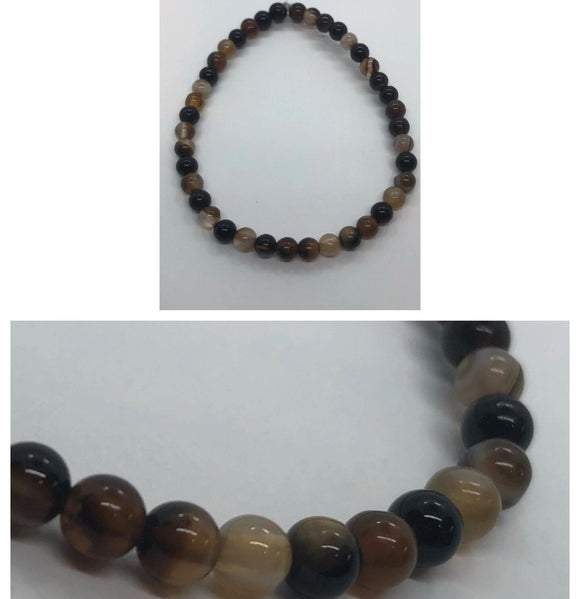 Coffee Agate Crystal Beaded Bracelet