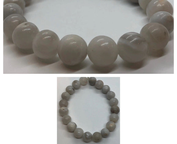 White Agate Crystal Beaded Bracelet