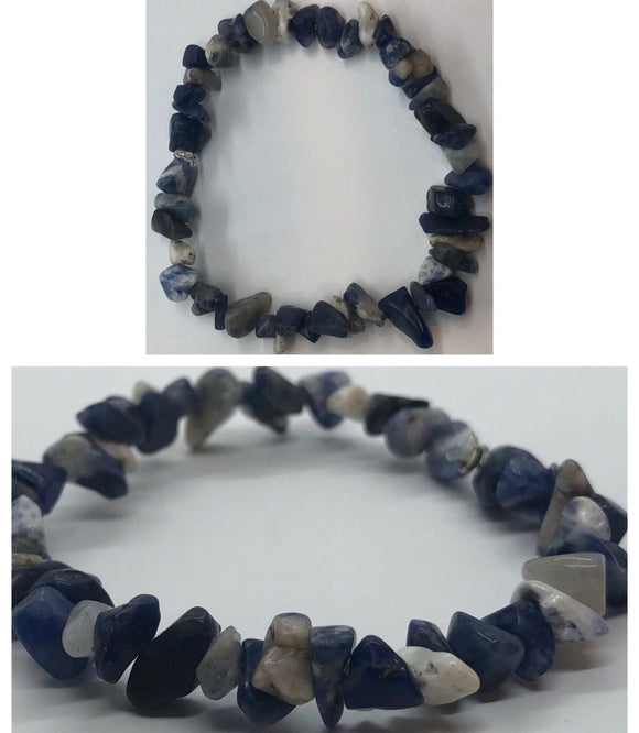 Sodalite Crystal Beaded Chips Bracelet