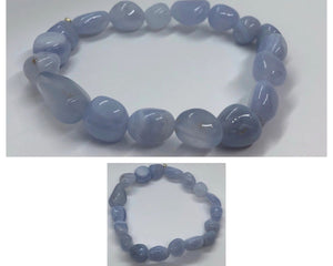 Blue Lace Agate Crystal Beaded Bracelet