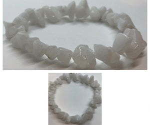 White Jade Crystal Beaded Chips Bracelet
