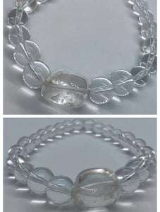 Clear Quartz Crystal Beaded Bracelet