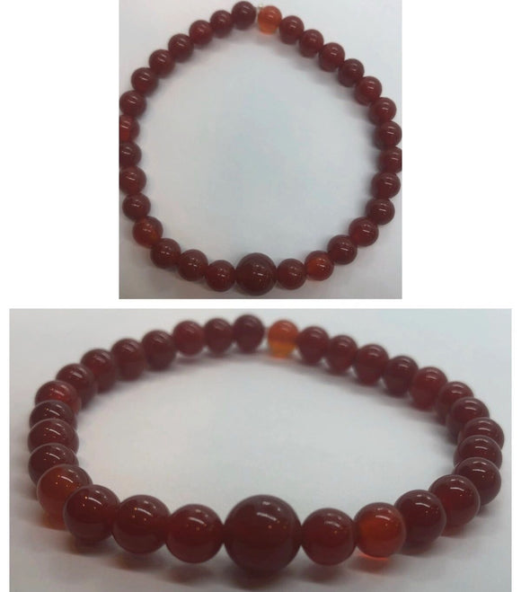 Carnelian Crystal Beaded Bracelet with Accent Centrepiece