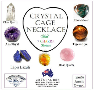 Crystal Cage Necklace with 7 Chakra Stones Kit