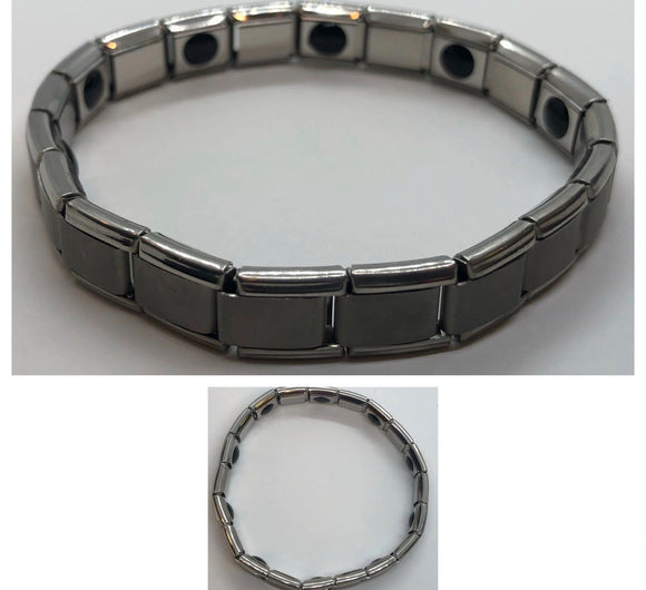 Silver Scalar Energy Bracelet, Double Line 4 in 1 Titanium Magnetic Bracelet  - Etsy