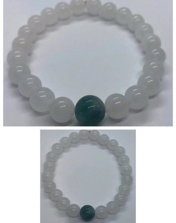 Moonstone Crystal & Jade Crystal Beaded Bracelet