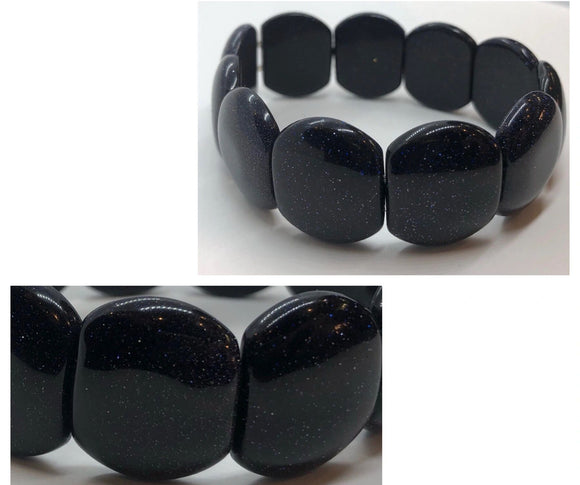 Black Goldstone Crystal Cuff Bracelet