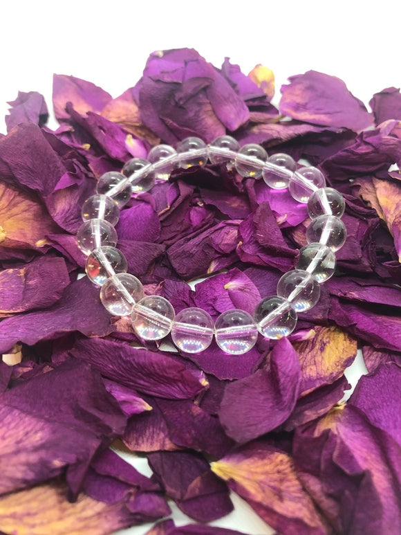 Clear Quartz Crystal Beaded Bracelet