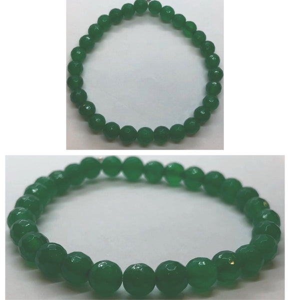Faceted Emerald Crystal Beaded Bracelet