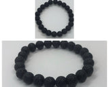 Black Lava Stone Crystal Beaded Bracelet