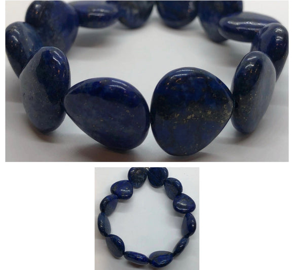 Lapis Lazuli Crystal Hearts Beaded Bracelet
