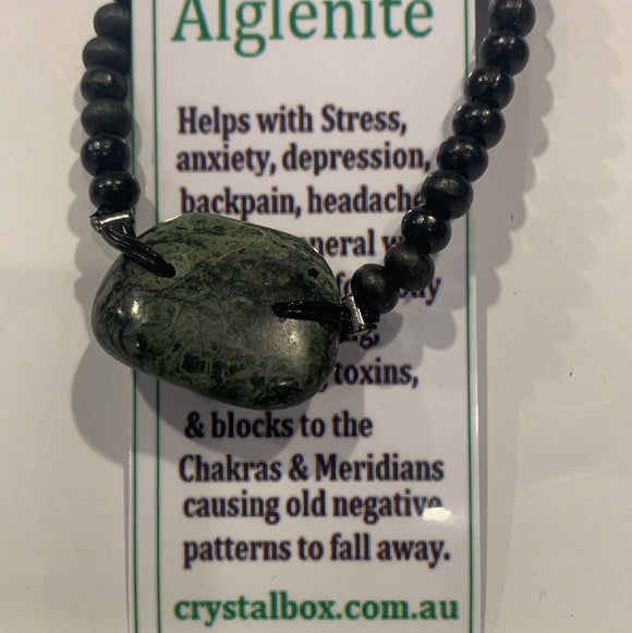 Alglenite bracelet with Mala beads 26