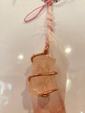 Rose Quartz Feather Hanger