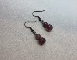 Lepidolite Crystal Earrings