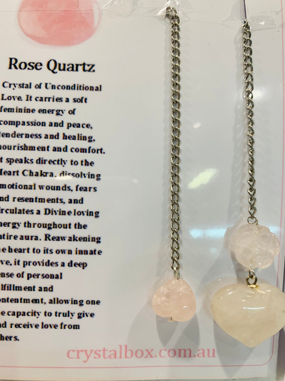 Rose Quartz Heart Pendulum