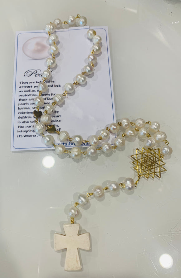 Pearl Rosary Necklace