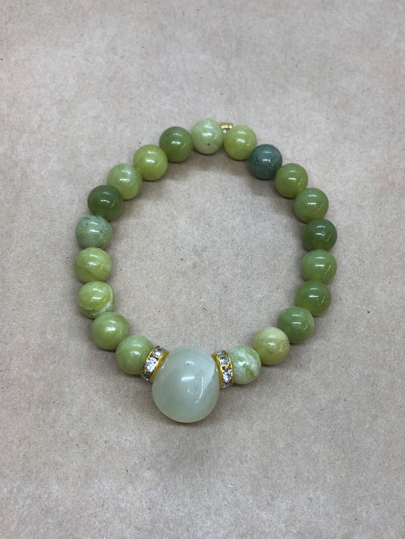 Jade Crystal Beaded Bracelet