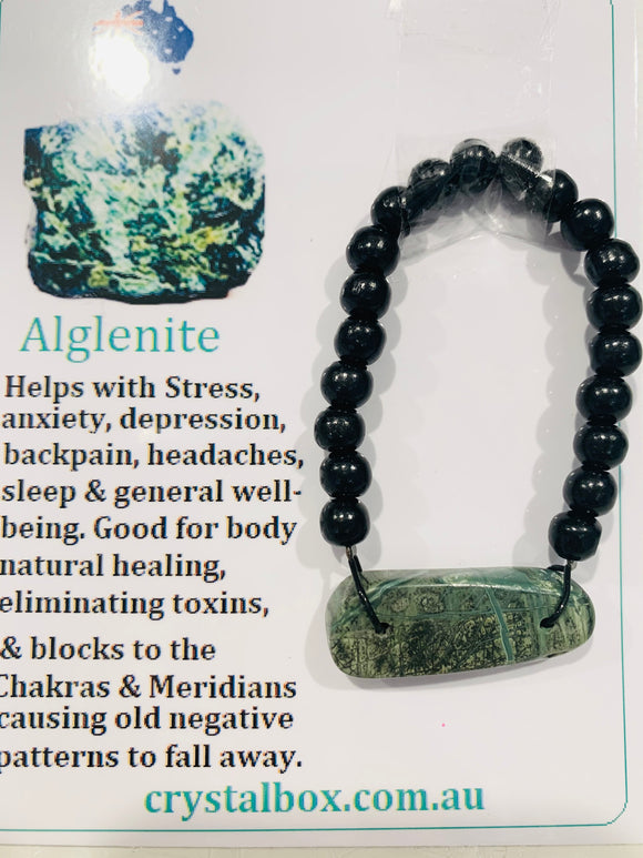 Alglenite Bracelet with Mala beads 8