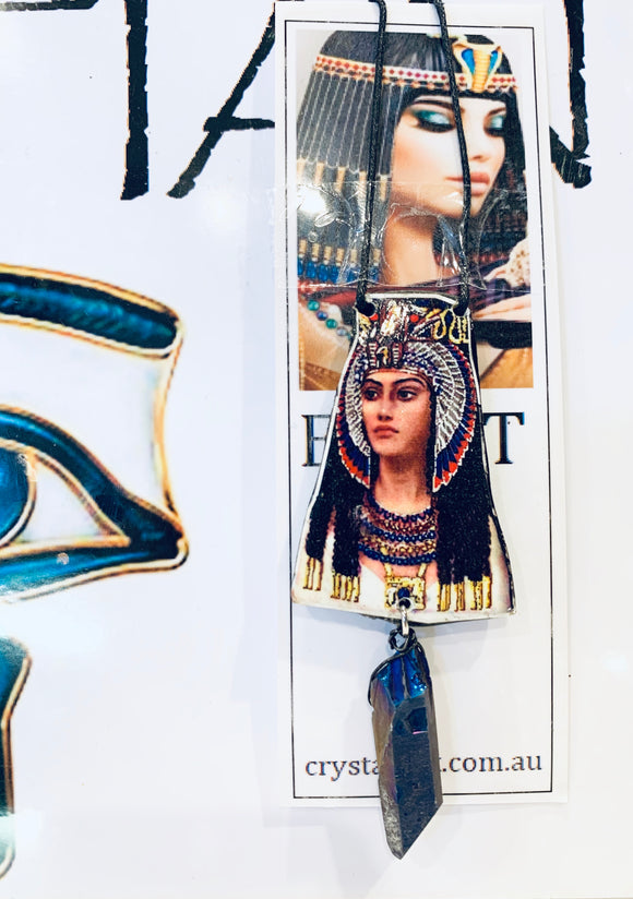 Cleopatra  Blue Rainbow Crystal Necklace