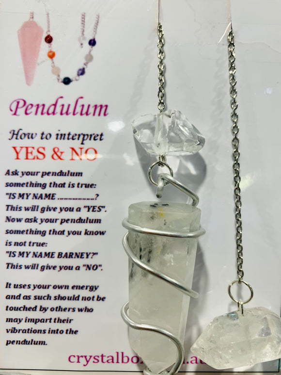 Rutilated Quartz with Herkimer Diamonds Pendulum