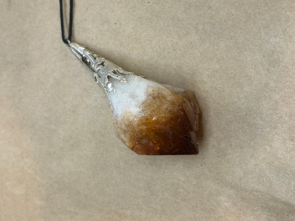 Raw Natural Citrine Crystal Pendant