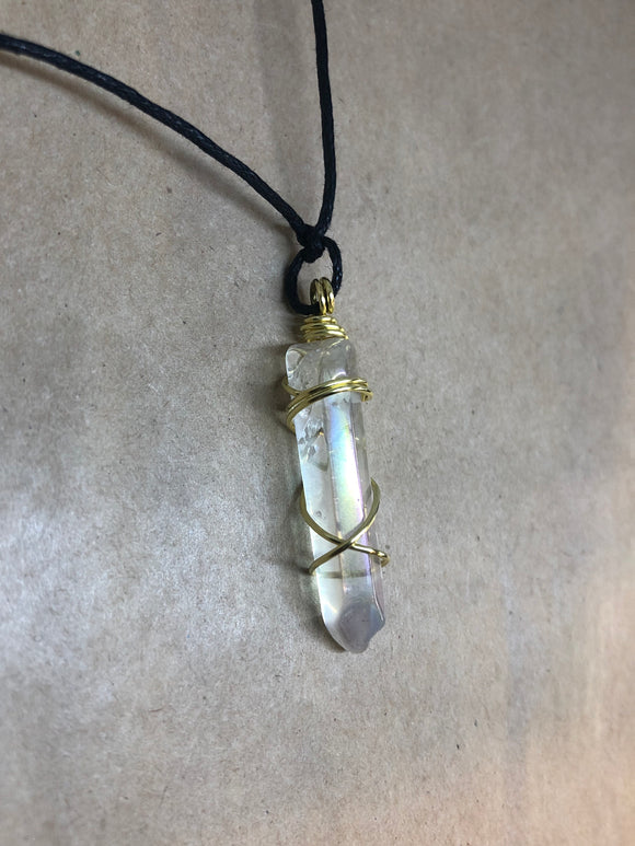Opal Aura Wired Crystal Necklace