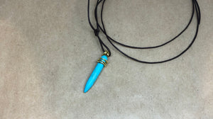 Turquoise Wired Crystal Point Necklace